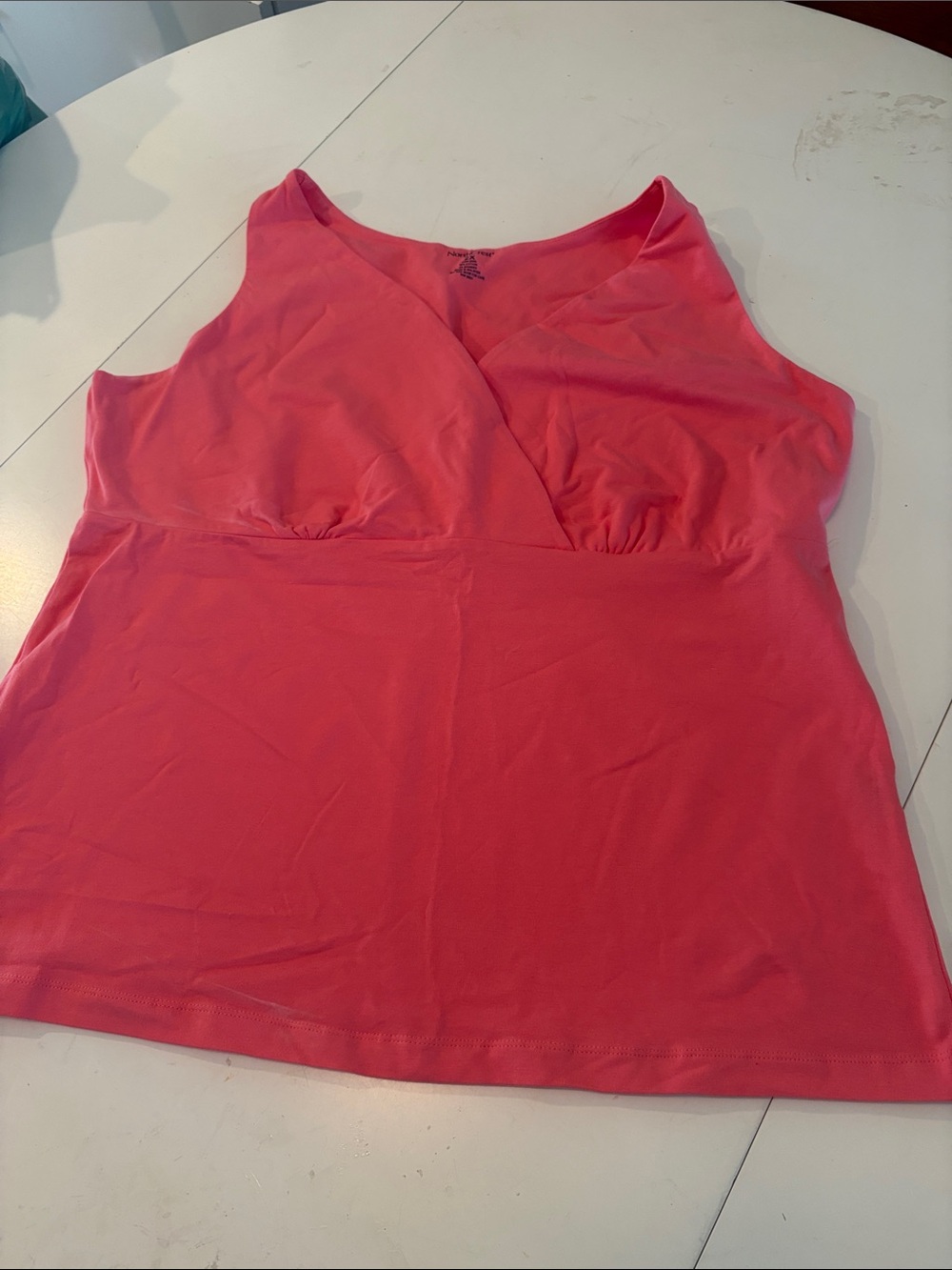 Northcrest Coral Wrap-Front Tank Top